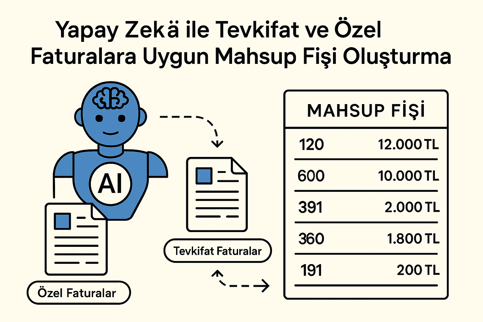 Yapay Zekâ ile Tevkifat ve Özel Faturalara Uygun Mahsup Fişi Oluşturma